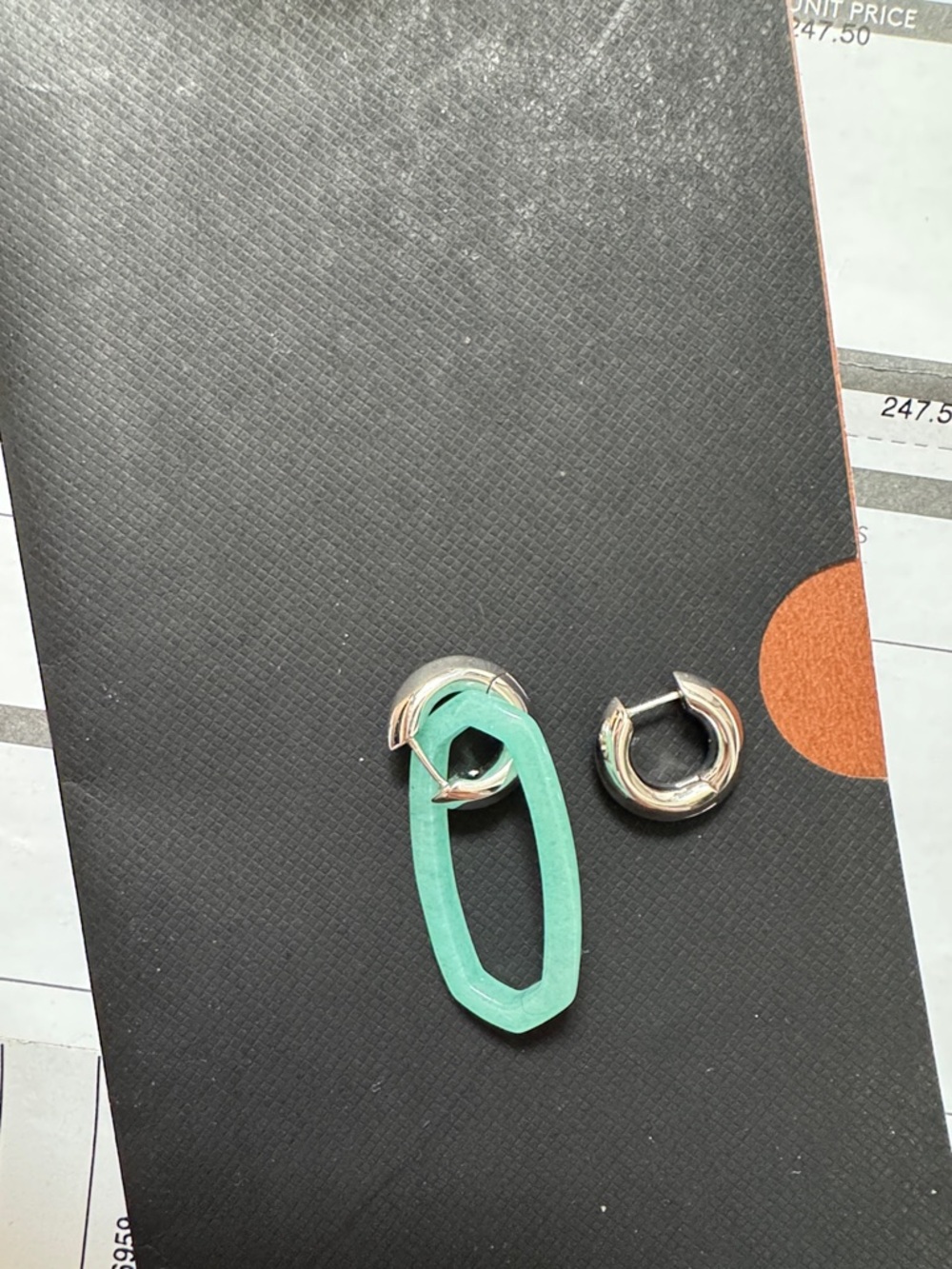 Kendra Scott Silver & Aqua Drop Hoop Earring single